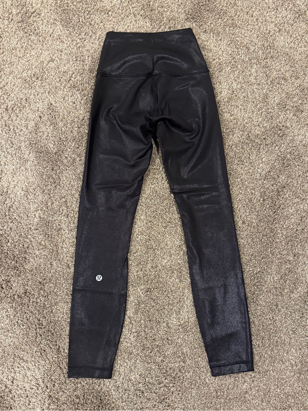 lululemon Wunder Train High Rise 25” Foil Radiate Black Leggings Size 0